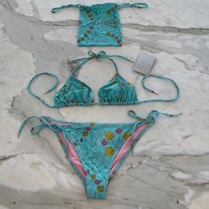 EMILIO PUCCI BLUE PRINT BIKINI SIZE US 10 / IT 44 NWTS!